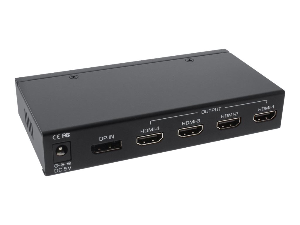 InLine DisplayPort to HDMI 2x2 Video Wall Splitter 1 IN 4 OUT 4K UltraHD - Video-/Audio-Splitter - 4 x HDMI - Desktop