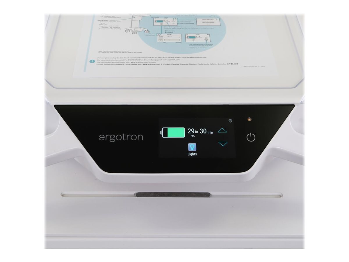 Ergotron CareFit Pro - Wagen - Electric Lift - für LCD-Display  PC-Ausrüstung - verriegelbar - medizinisch - weiß Warm Gray - Bildschirmgröße: bis zu 686 cm (bis zu 27 Zoll)