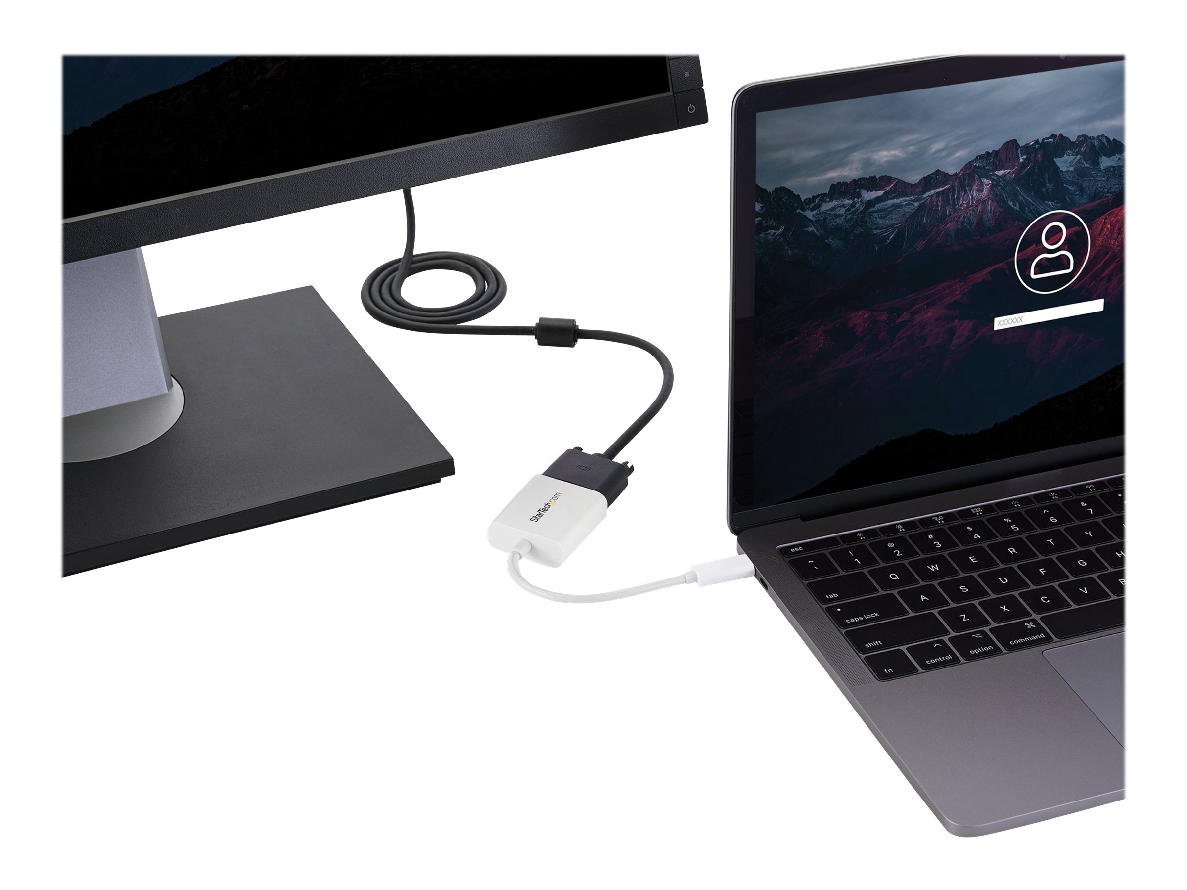 StarTech.com USB-C auf VGA Adapter - USB Typ-C zu VGA Video Konverter - Weiß - USBVGA-Adapter - 24 pin USB-C (M)