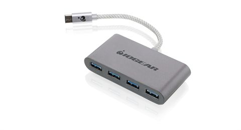 IOGEAR HUB-C - USB 3.2 Gen 2 (3.1 Gen 2) Type-C - USB 3.2 Gen 1 (3.1 Gen 1) Type-A - 5000 Mbit/s - Silber - USB, Ansicht 2