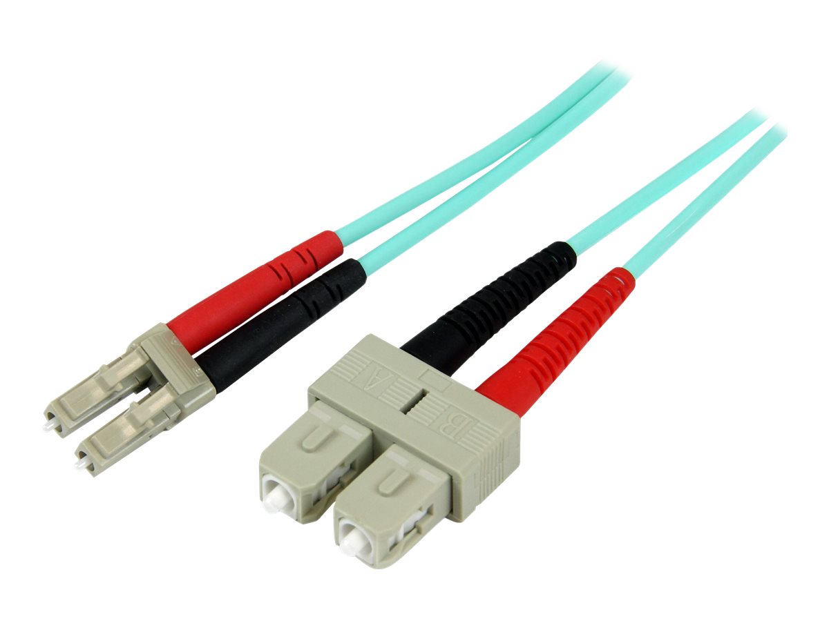 StarTech.com 2m Fiber Optic Cable - 10 Gb Aqua - Multimode Duplex 50/125 - LSZH - LC/SC - OM3