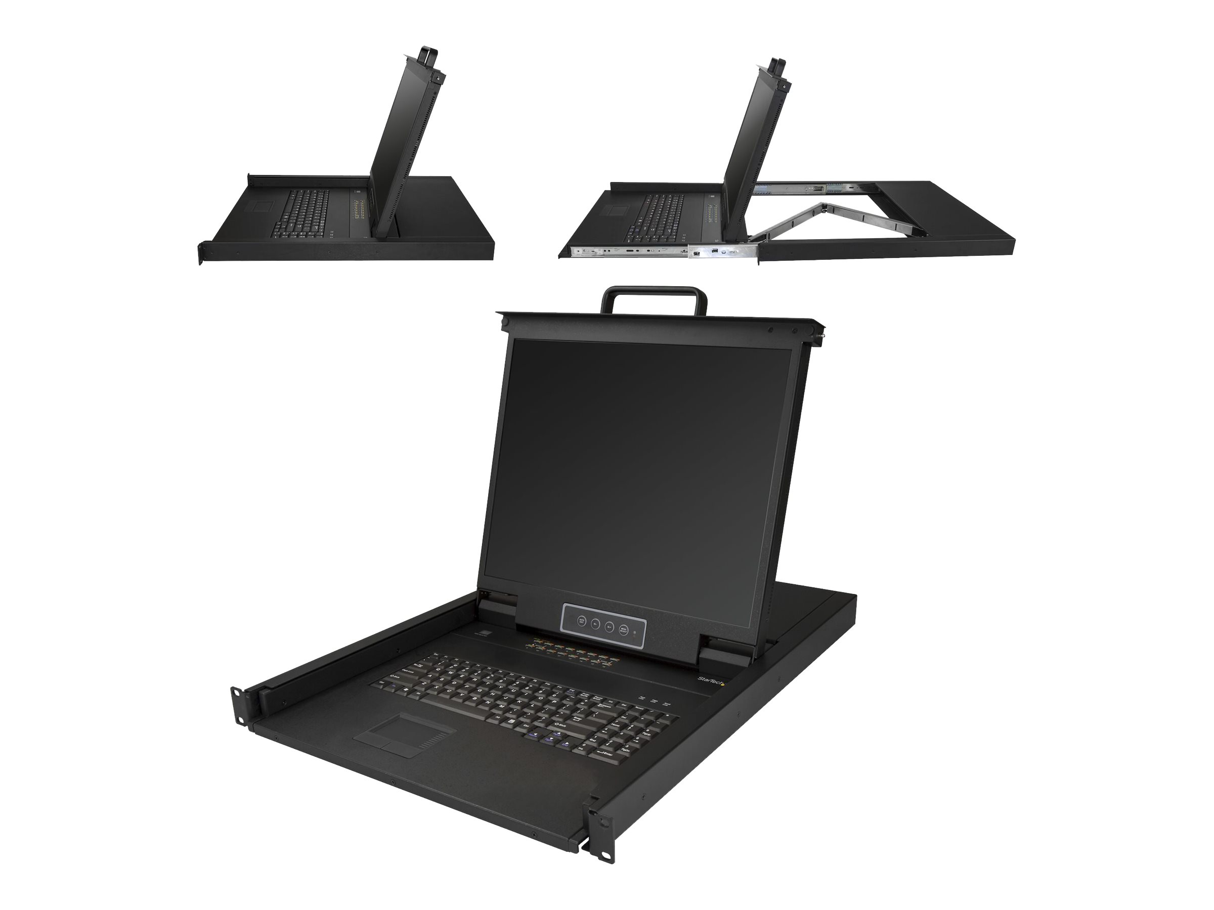 StarTech.com 16 Port Rack KVM Konsole mit 18 m Kabeln - US Tastatur(QWERTY) Integrierter KVM Switch mit 19 LCD Monitor - 1HE LCD KVM Konsole - OSD KVM - 50.000 MTBF - USB + VGA(RKCONS1916K) - KVM-Konsole mit KVM-Switch - 16 Anschlüsse - PS2 USB - US 