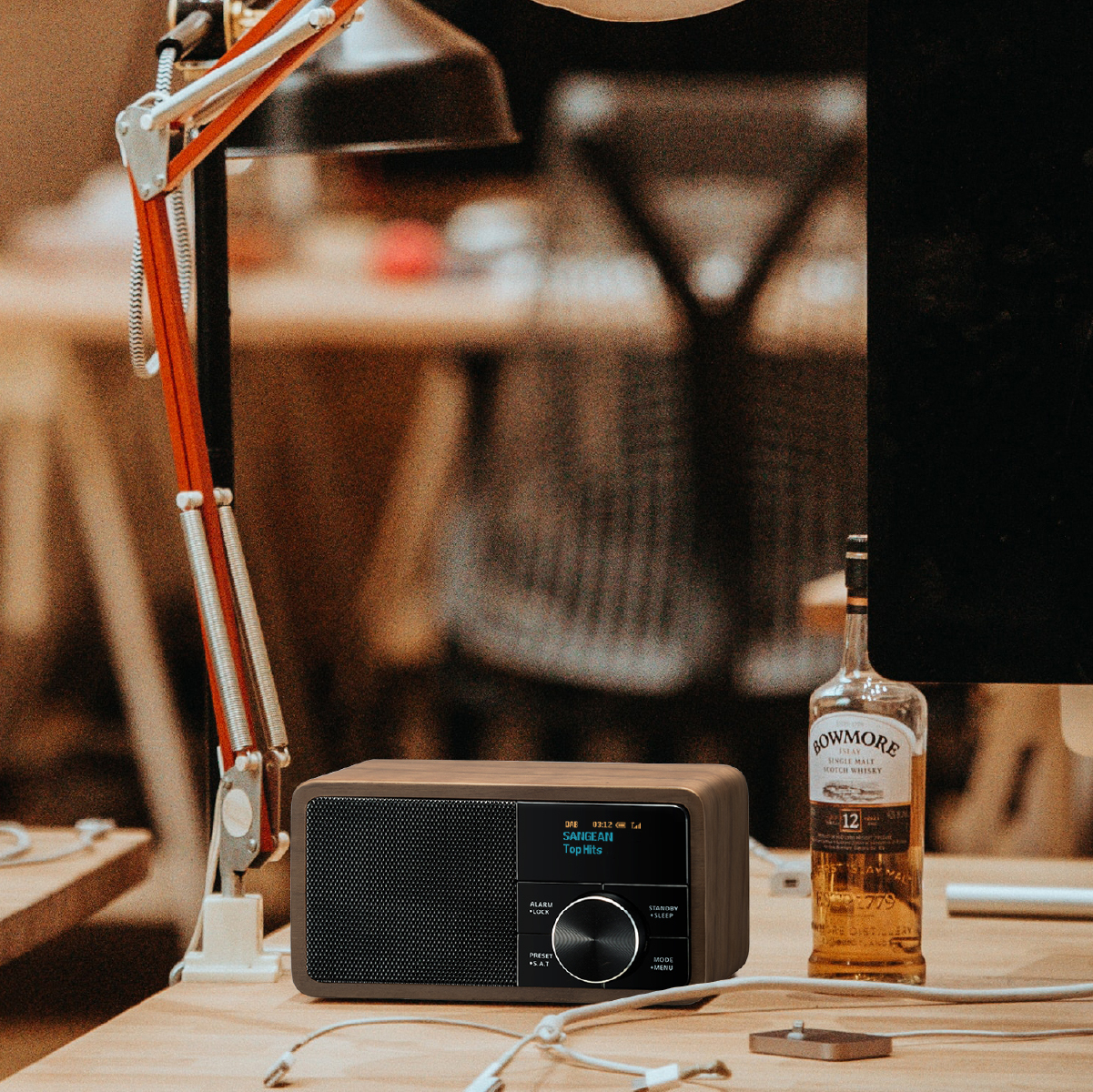 Sangean Electronics Genuine Mini DDR-7 Tischradio DAB+ UKW AUX Bluetooth Dunkelbraun, Ansicht 4