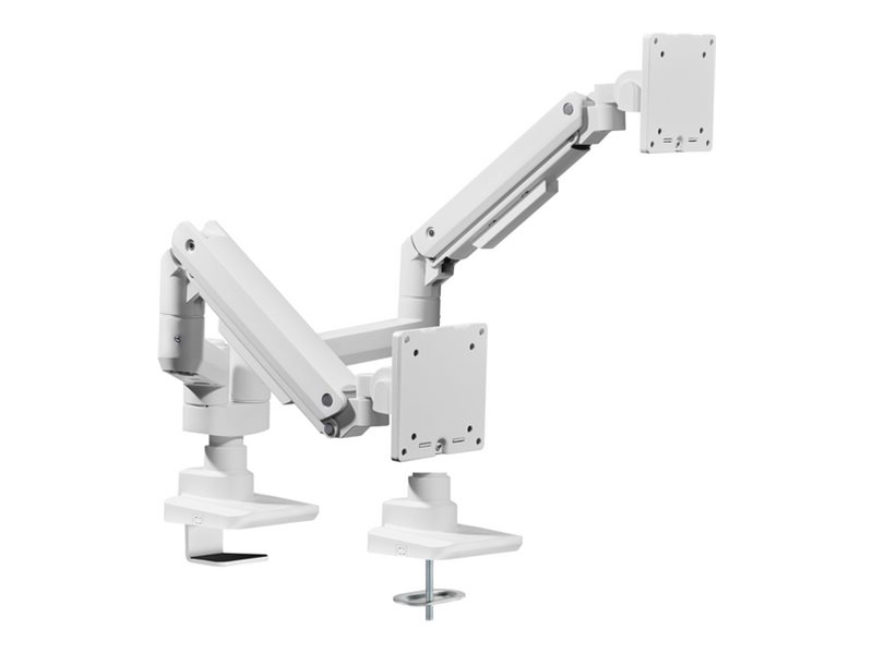 Equip Befestigungskit (Kabeldurchführungsklemme, Schrauben, Klemmhalterung, Tisch-Montagearm) - Gasfeder - für 2 LCD-Displays / Curved LCD-Displays - schwerlast - Kunststoff, stainless steel, Aluminium - weiß - Bildschirmgröße: 43.2-88.9 cm (17"-35")