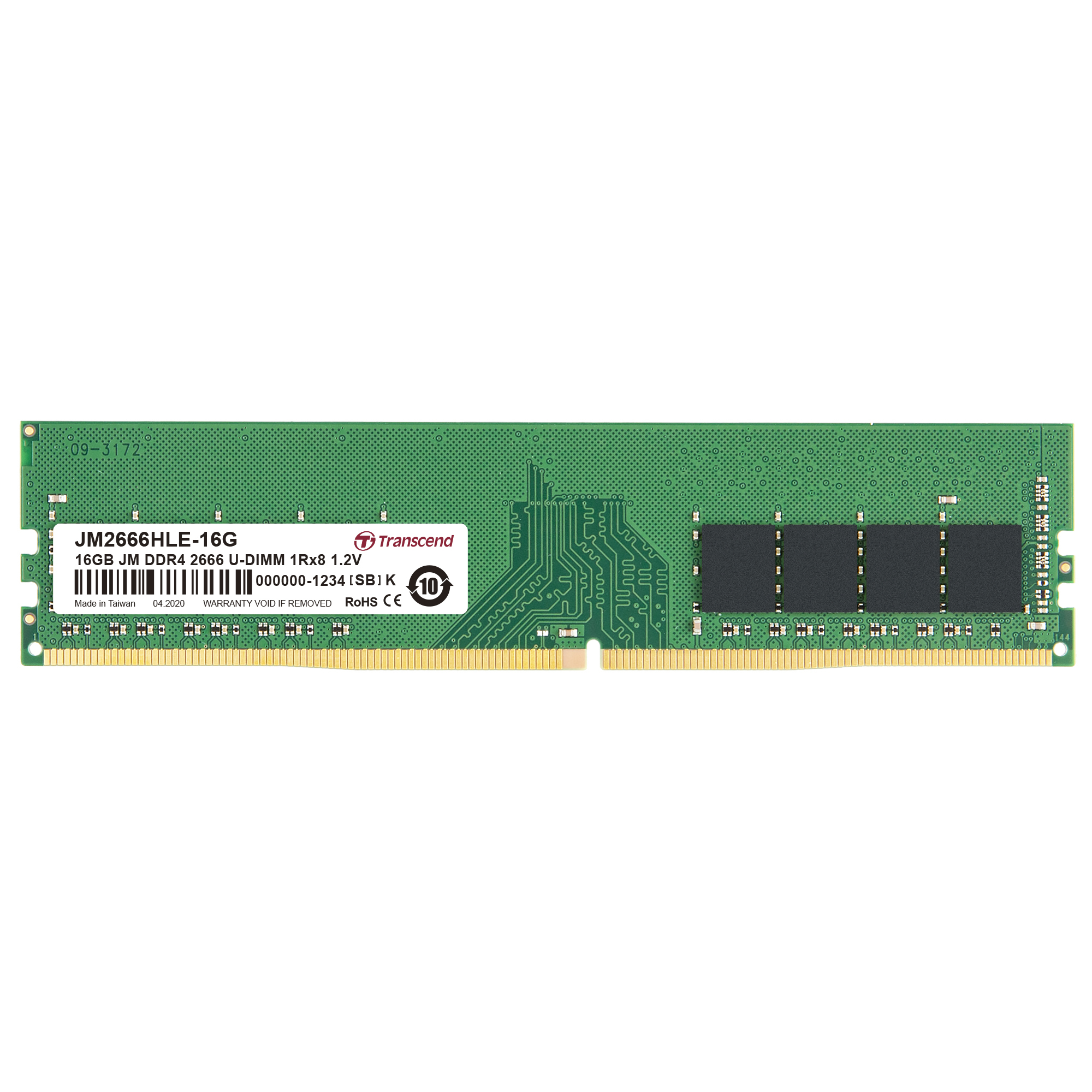 Transcend JetRAM - DDR4 - Modul - 16 GB - DIMM 288-PIN - 2666 MHz, Ansicht 2