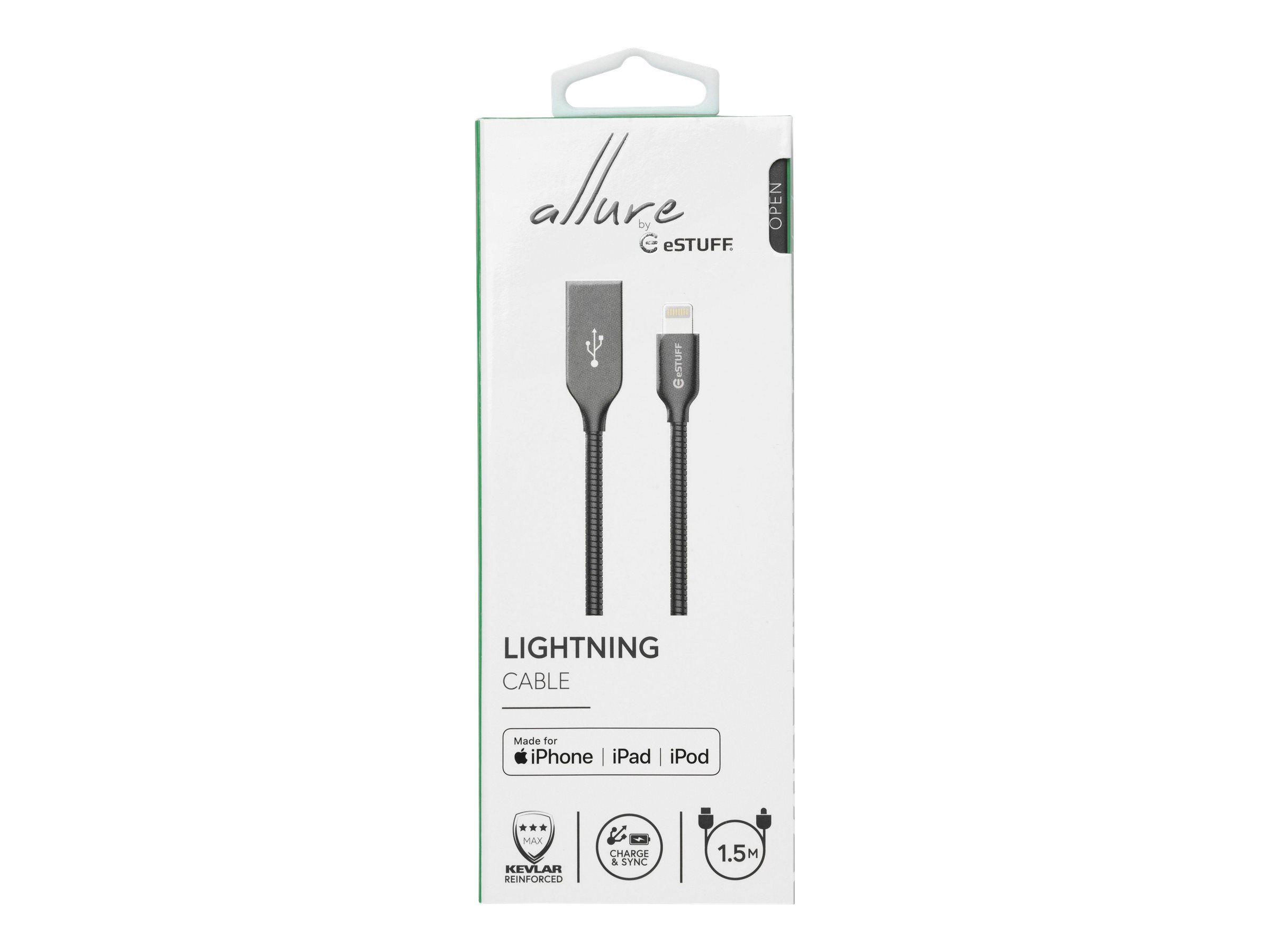 eSTUFF Lightning-Kabel - Lightning männlich zu USB männlich, Ansicht 3