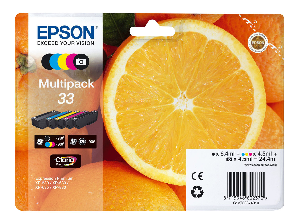 Epson 33 Multipack - 5er-Pack - 24.4 ml - Schwarz