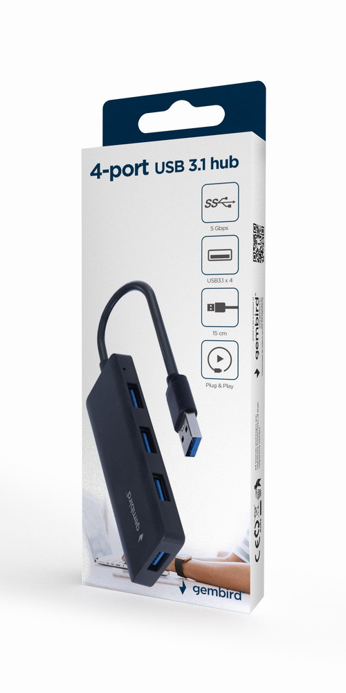 Gembird UHB-U3P4-03 - Hub - 4 x USB 3.1 Gen 1, Ansicht 4