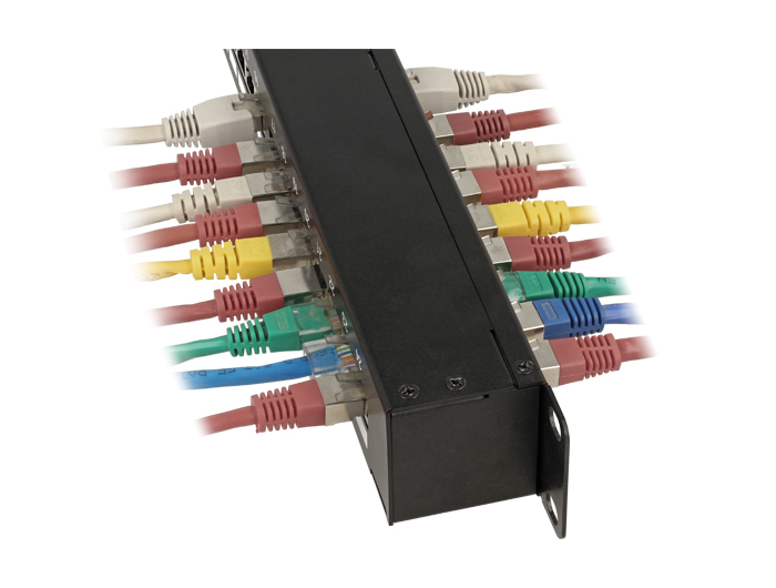 Delock Patch-Panel mit Kopplern - RJ-45 X 24 - Schwarz - 1U - 48.3 cm (19), Ansicht 2