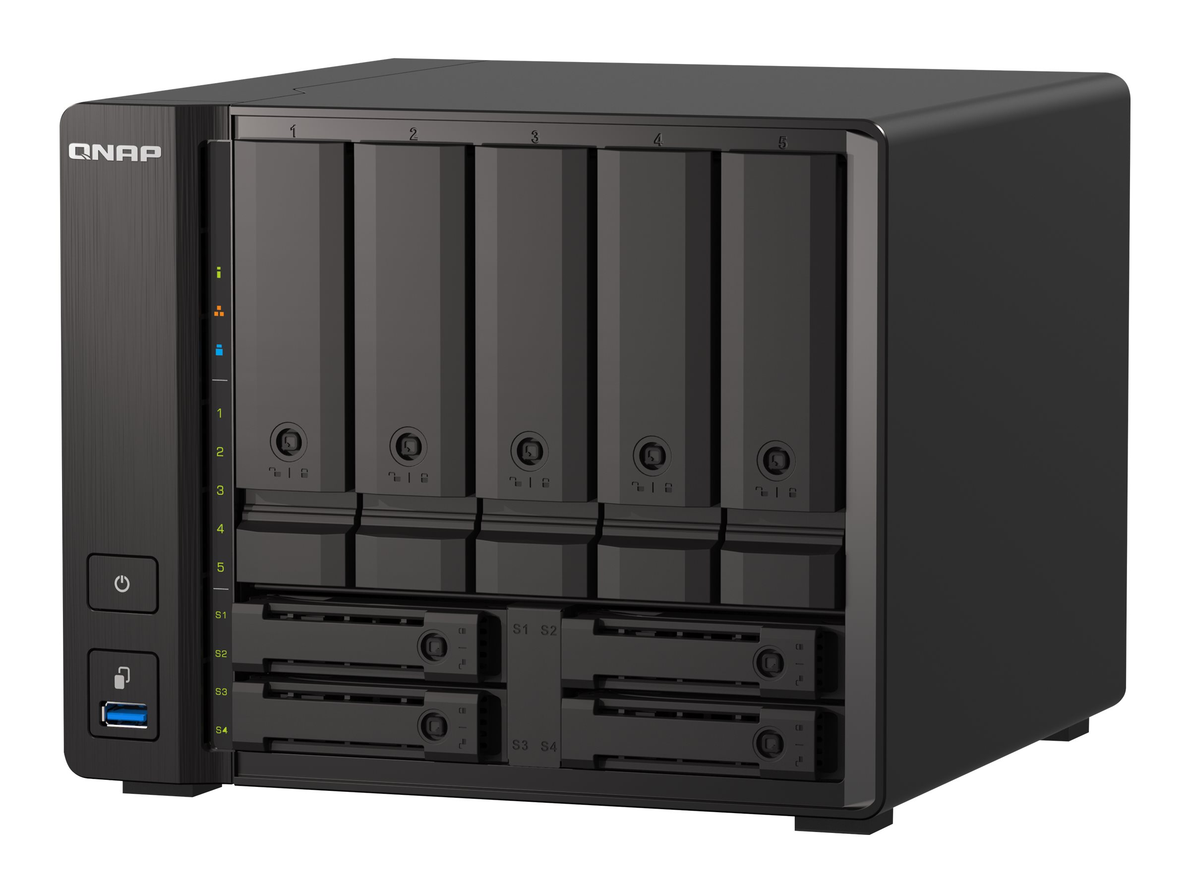 QNAP TS-H973AX-8G - NAS-Server - 9 Schächte - SATA 6Gb/s - RAID 0, 1, 5, 6, 10, 50, JBOD, 60, RAID TP - RAM 8 GB