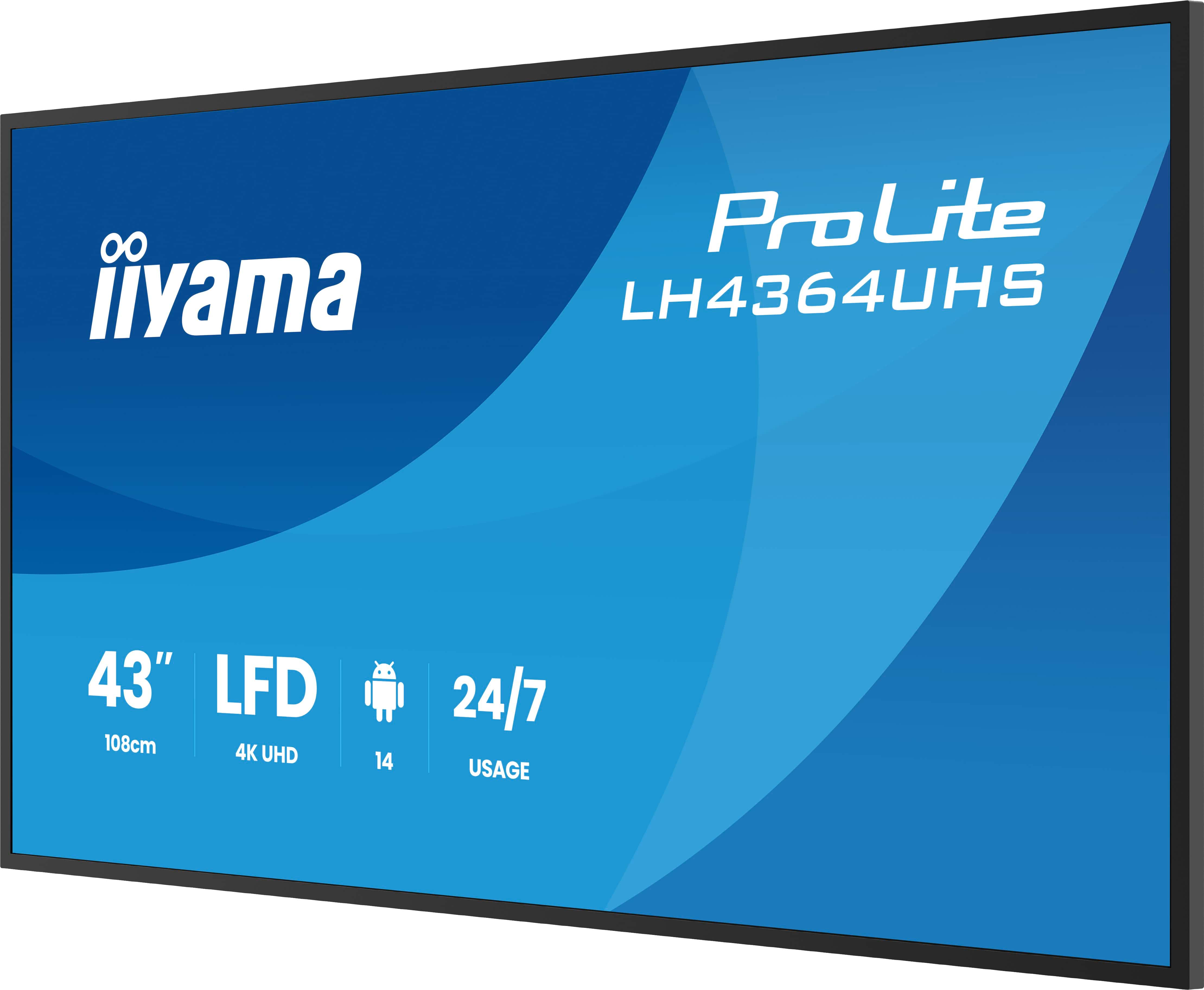 Iiyama 108cm 43 LH4364UHS-B1AG 16 9 2xHDMI+USB-C IPS - 108 cm - 43, Ansicht 4