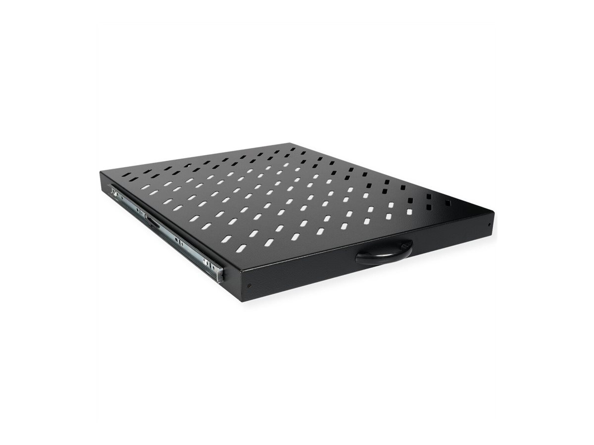 ROLINE 19 Zoll Fachboden 1 HE ausziehbar 550 T 25 kg schwarz, Ansicht 3