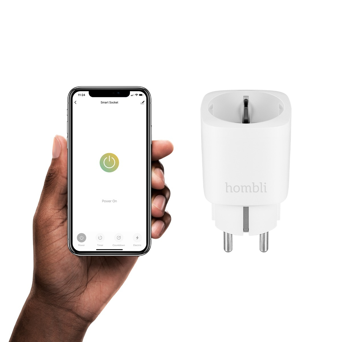 Hombli Smart-Steckdose EU - Kabellos - WLAN - Indoor - Weiß - Kunststoff - Status, Ansicht 4