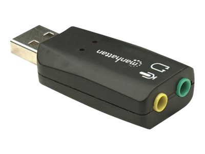 Manhattan USB-A Sound Adapter, USB-A to 3.5mm Mic-in and Audio-Out ports, 480 Mbps (USB 2.0)