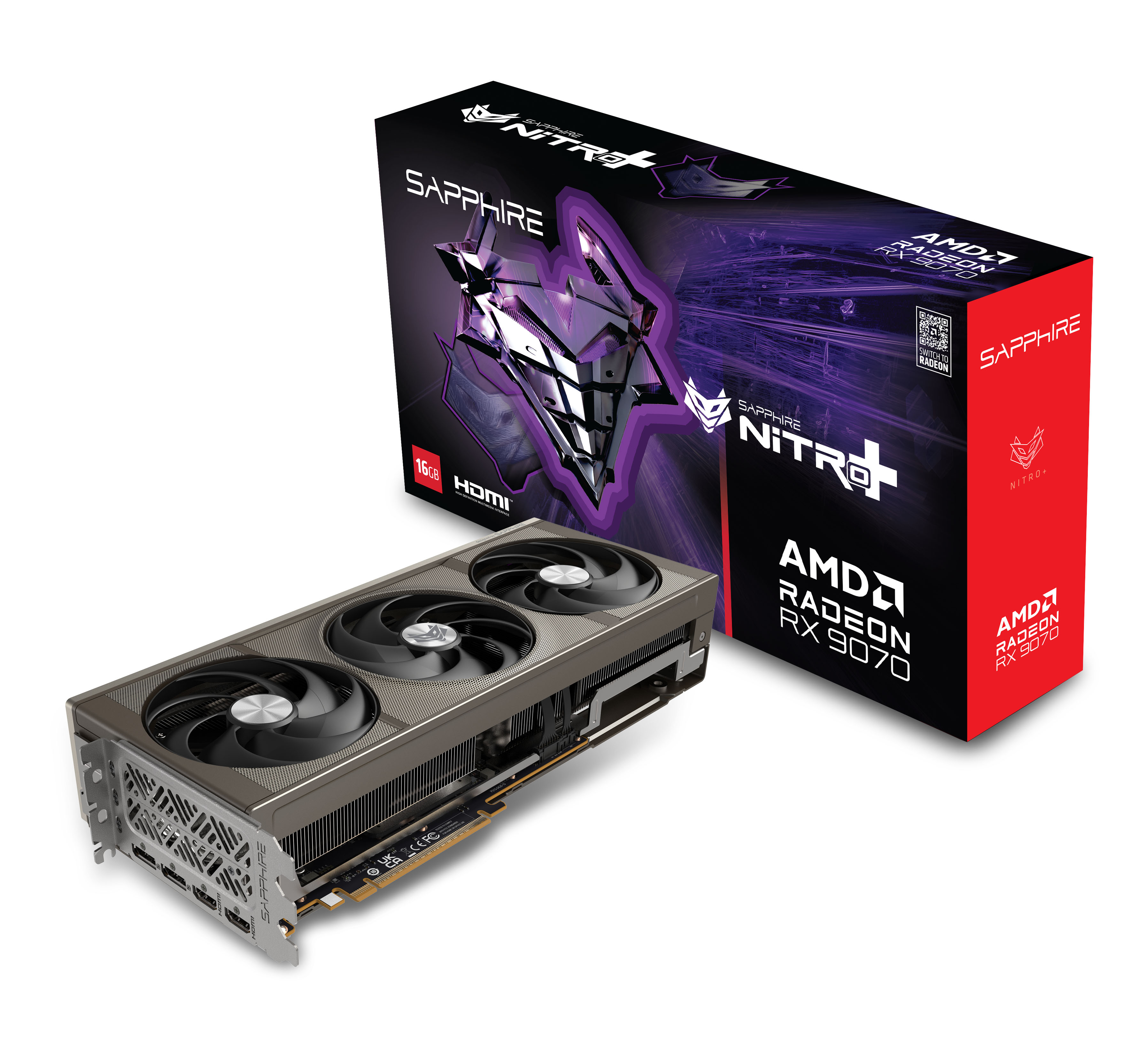 Sapphire Radeon RX9070 Nitro+ GAMING OC 16GBGDDR6 2xHDMI 2xD - Grafikkarte - 16.384 MB, Ansicht 3