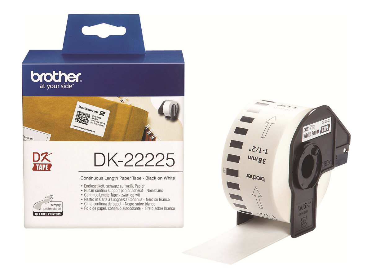 Brother DK-22225 - Papier - Schwarz auf Weiß - Rolle (38 cm x 305 m)