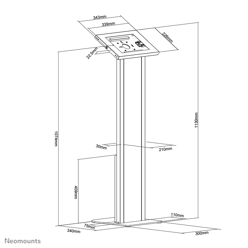 Neomounts by Newstar FL15-750WH1 - Aufstellung - für Tablett - verriegelbar - weiß, Ansicht 2