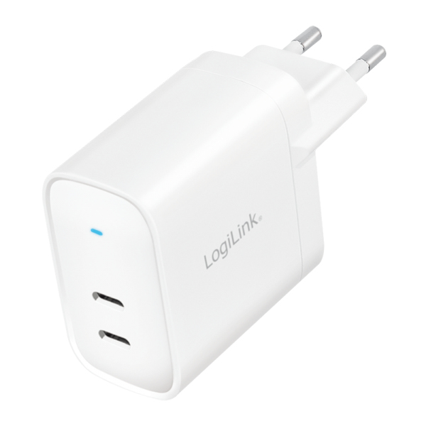 LogiLink Netzteil - GaN-Technologie - 40 Watt - 3 A - Fast Charge, PD/PPS - 2 Ausgabeanschlussstellen (2 x USB-C), Ansicht 2