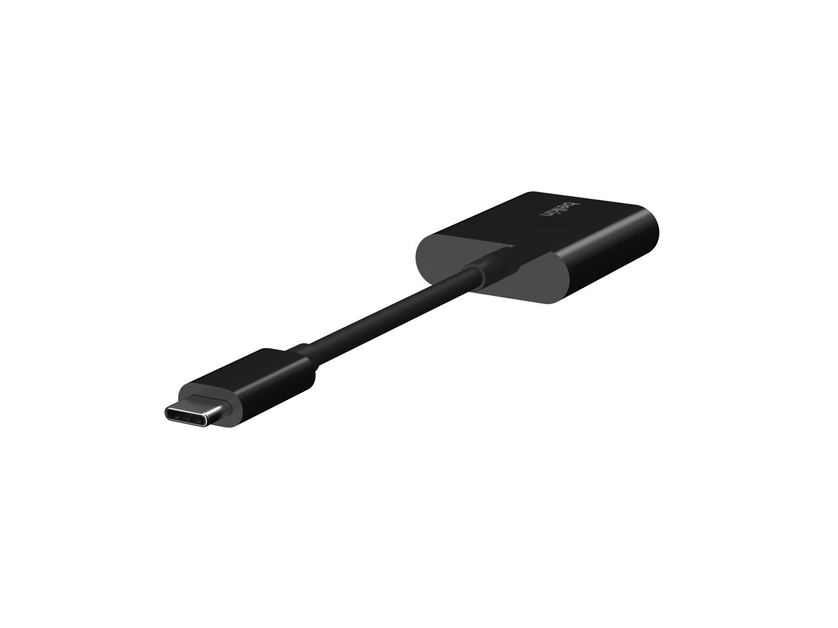 Belkin Connect Audio + Charge - USB-C zu USB-C Kopfhörer-/Ladeadapter - USB-C männlich zu USB-C weiblich - 14 m - Schwarz - USB Power Delivery (60W)