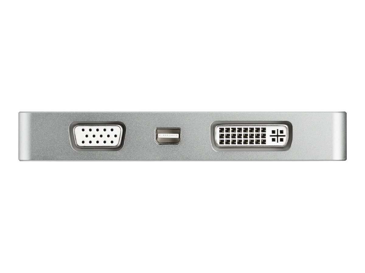 StarTech.com Aluminium Reise A/V Adapter 4-in-1 USB-C auf VGA, DVI, HDMI oder mDP - USB Type-C Adapter - 4K - Videoadapter - USB-C männlich zu HD-15 (VGA)