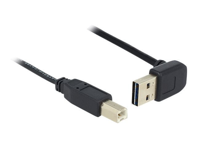 Delock Easy - USB-Kabel - USB (M) nach obenunten abgewinkelt doppelseitig bis USB Typ B (M)