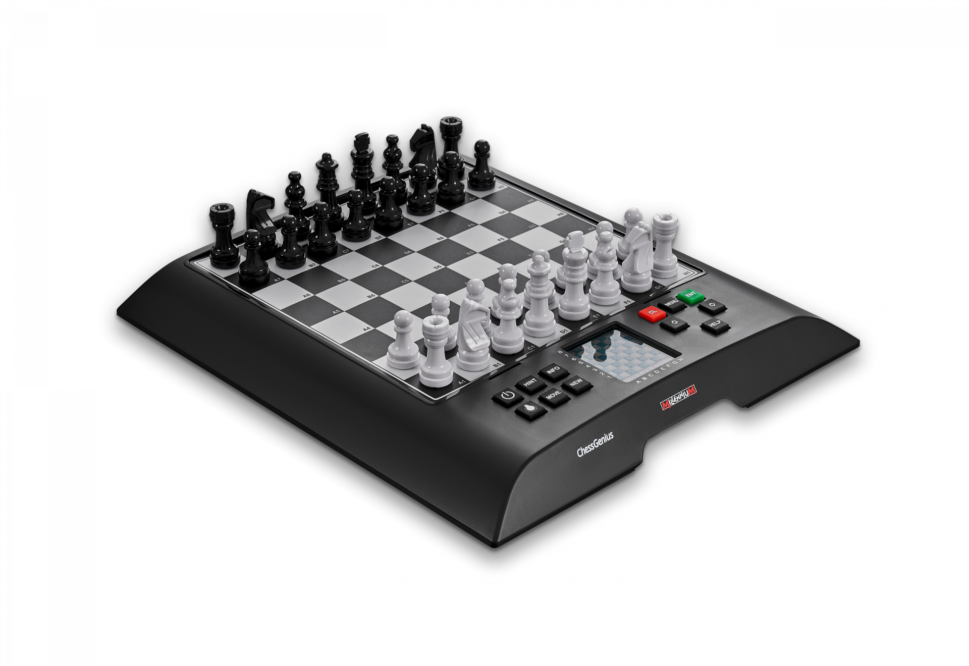 Millennium ChessGenius - Einteiliges Brett - Schwarz - Weiß, Ansicht 4