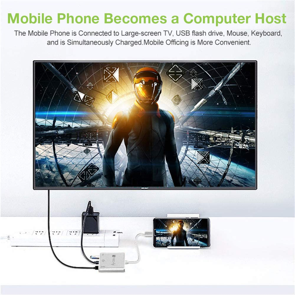 Techly IADAP USB31-HDMIPTY - Kabelgebunden - USB 3.2 Gen 1 (3.1 Gen 1) Type-C - Silber - 5 Gbit/s - 4K Ultra HD - 30 Hz, Ansicht 3