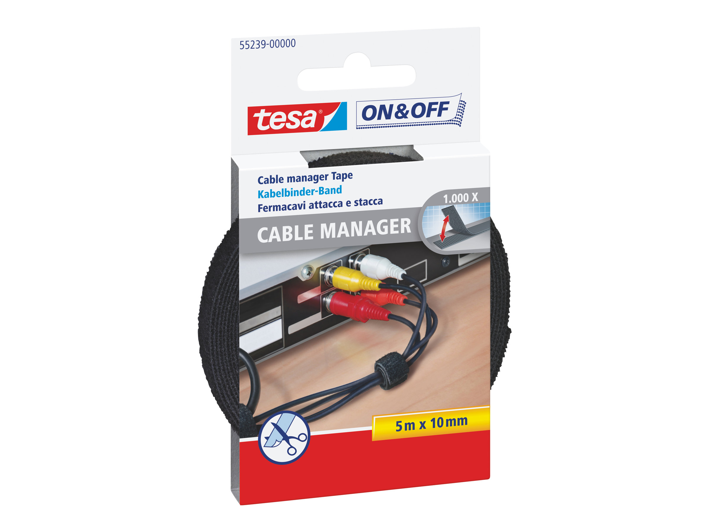Tesa On & Off - Kabelbinder - Schwarz - 5 m, Ansicht 2
