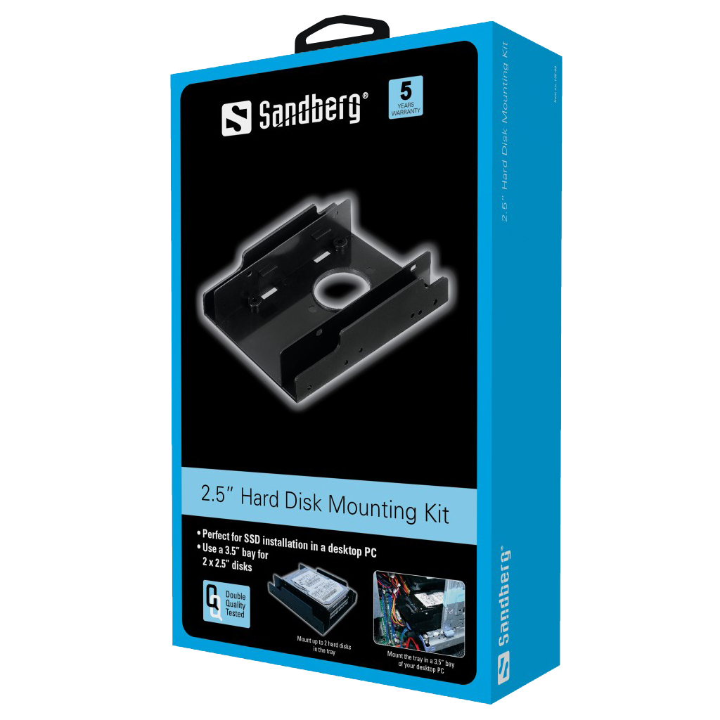 SANDBERG 2.5'' Hard Disk Mounting Kit - Laufwerksschachtadapter - 3,5 auf 2,5 (8.9 cm to 6.4 cm), Ansicht 4