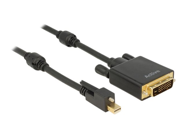 Delock Cable mini Displayport 1.2 male with screw > DVI male 4K Active