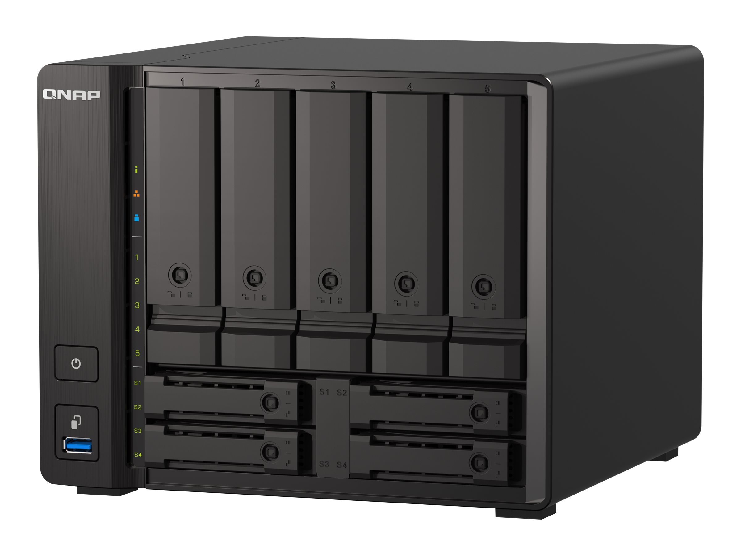 QNAP TS-H973AX-32G - NAS-Server - 9 Schächte - SATA 6Gb/s - RAID 0, 1, 5, 6, 10, 50, JBOD, 60, RAID TP - RAM 32 GB