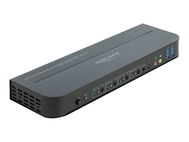 Delock DisplayPort 1.4 KVM Switch 8K 30 Hz with USB 3.0 and Audio - KVM-/Audio-/USB-Switch - 4 x KVM/Audio/USB - 1 lokaler Benutzer - Desktop
