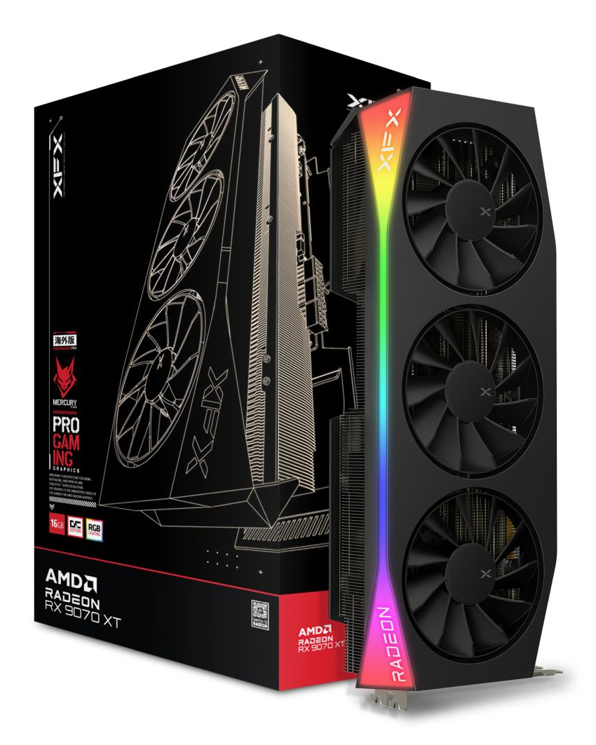 XFX VGA 16GB Radeon RX9070XT Mercury OC Gaming 3xDP/1xHDMI AMD Radeon RX 9070XT - Grafikkarte - 16.384 MB, Ansicht 3