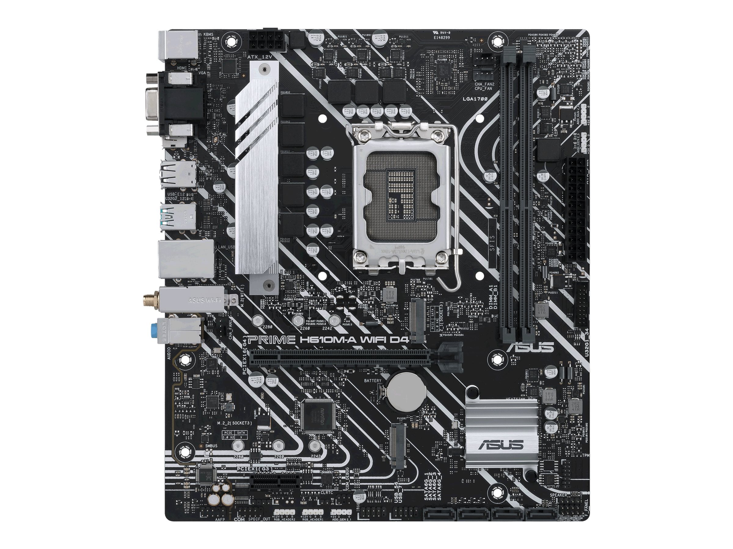 ASUS PRIME H610M-A WIFI D4 - Motherboard - micro ATX - LGA1700-Sockel - H610 Chipsatz - USB 3.2 Gen 1, USB 3.2 Gen 2 - G