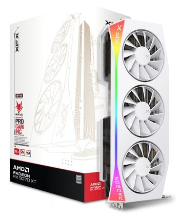 XFX RX 9070XT Mercury Gaming RGB 16GB OC GDDR6 White retail - Grafikkarte - 16.384 MB, Ansicht 4