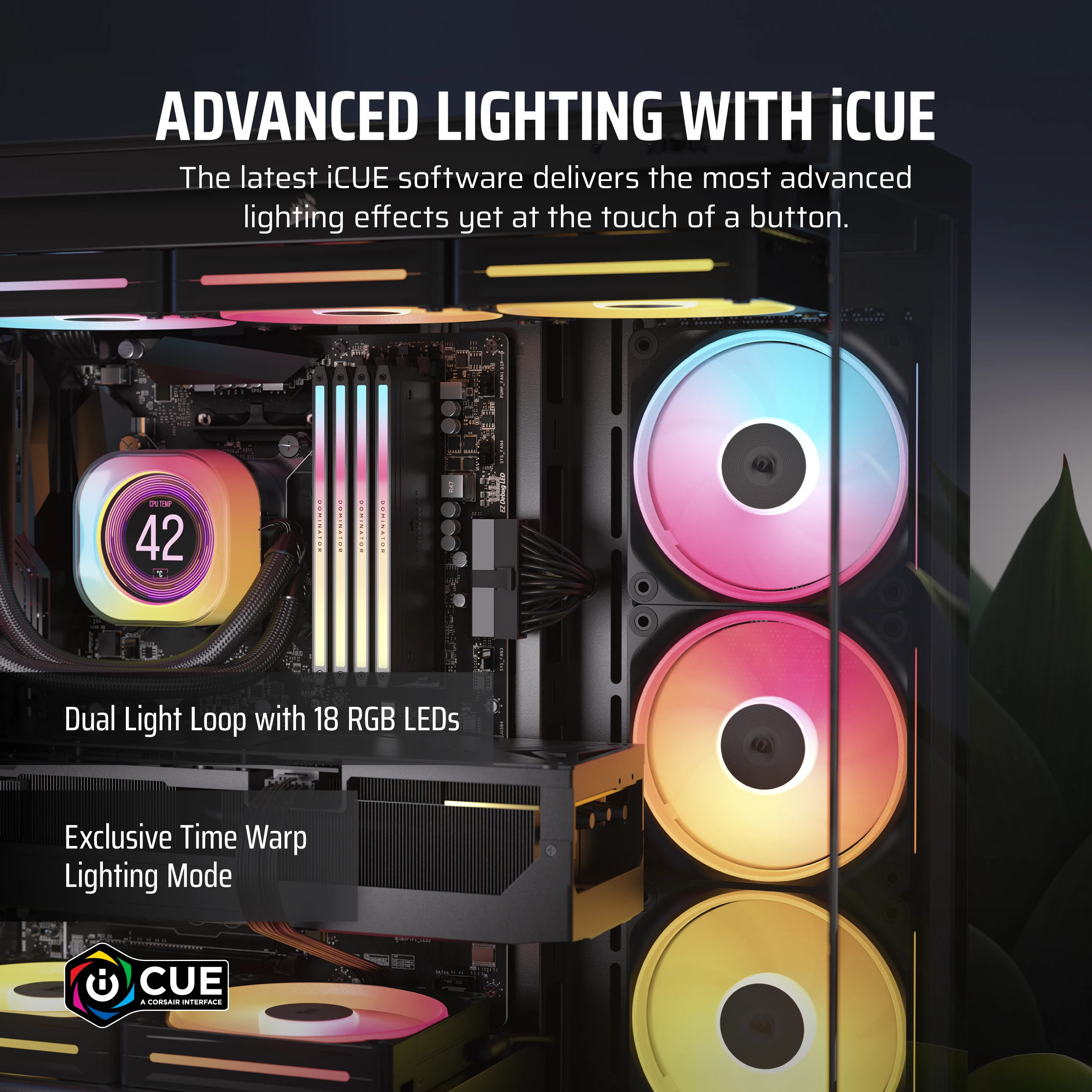 Corsair iCUE LINK LX120-R RGB Reverse schwarz 120 mm, Ansicht 2