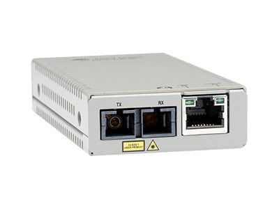 Allied Telesis AT MMC200LX/SC - Medienkonverter - 100Mb LAN - 10Base-T, 100Base-TX, 100Base-LX, 100Base-SC - RJ-45 / LX/SC Single-Mode - bis zu 15 km - 1310 nm - TAA-konform