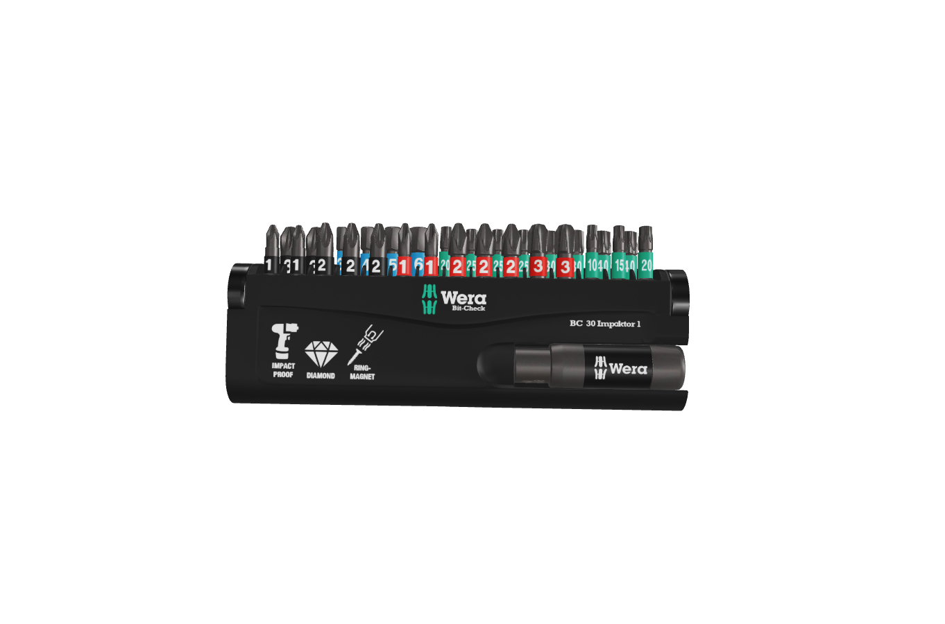 Wera BC 30 Impaktor 1 - 30 Stück(e) - Sechskant (imperial) - Phillips - Pozidriv - Torx - PH 1,PH 2,PH 3 - PZ 1,PZ 2, Ansicht 2