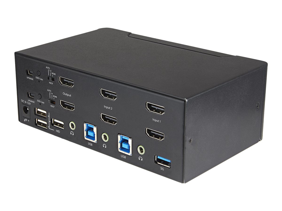 StarTech.com 2-Port Dual Monitor HDMI KVM-Switch - 4K 60Hz UHD HDR - Desktop 4K HDMI 2.0 KVM-Switch mit 2-Port USB 3.0 Hub (5 Gbits)
