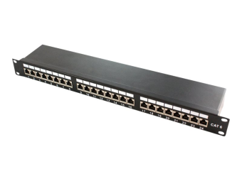 LogiLink Patch Panel - CAT 6a - STP - RJ-45 X 24 - Schwarz RAL 9005 - 1U - 48.3 cm (19)