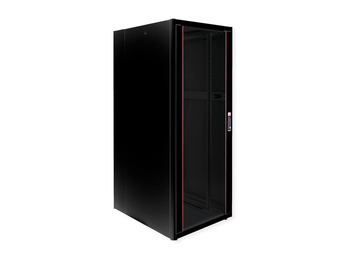 ROLINE 19 Zoll Netzwerkschrank Basic 42 600x800 BxT Glastür schwarz, Ansicht 3