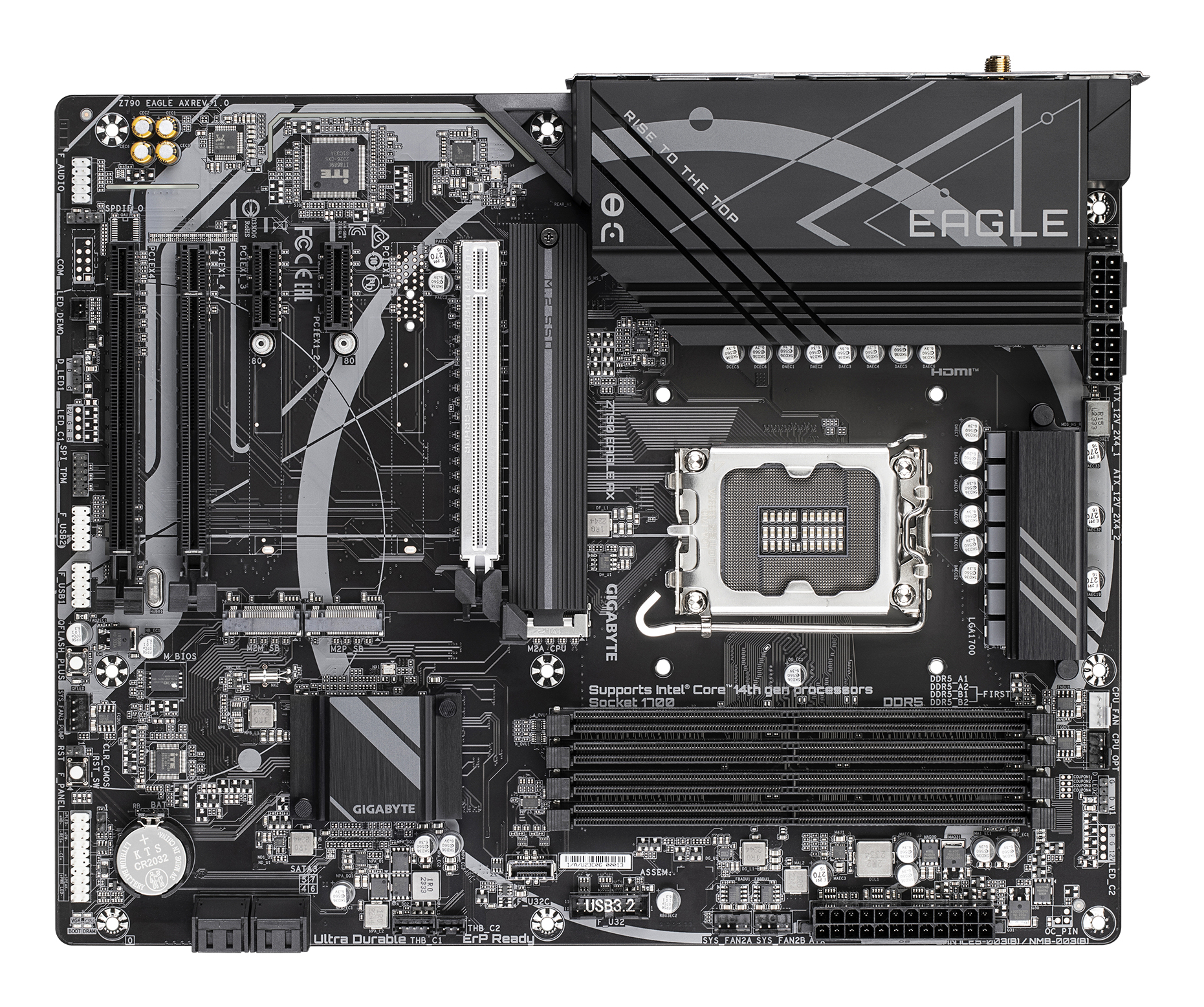 Gigabyte Z790 EAGLE AX - 1.0 - Motherboard - ATX - LGA1700-Sockel - Z790 Chipsatz - USB 3.2 Gen 1, USB 3.2 Gen 2, Ansicht 2