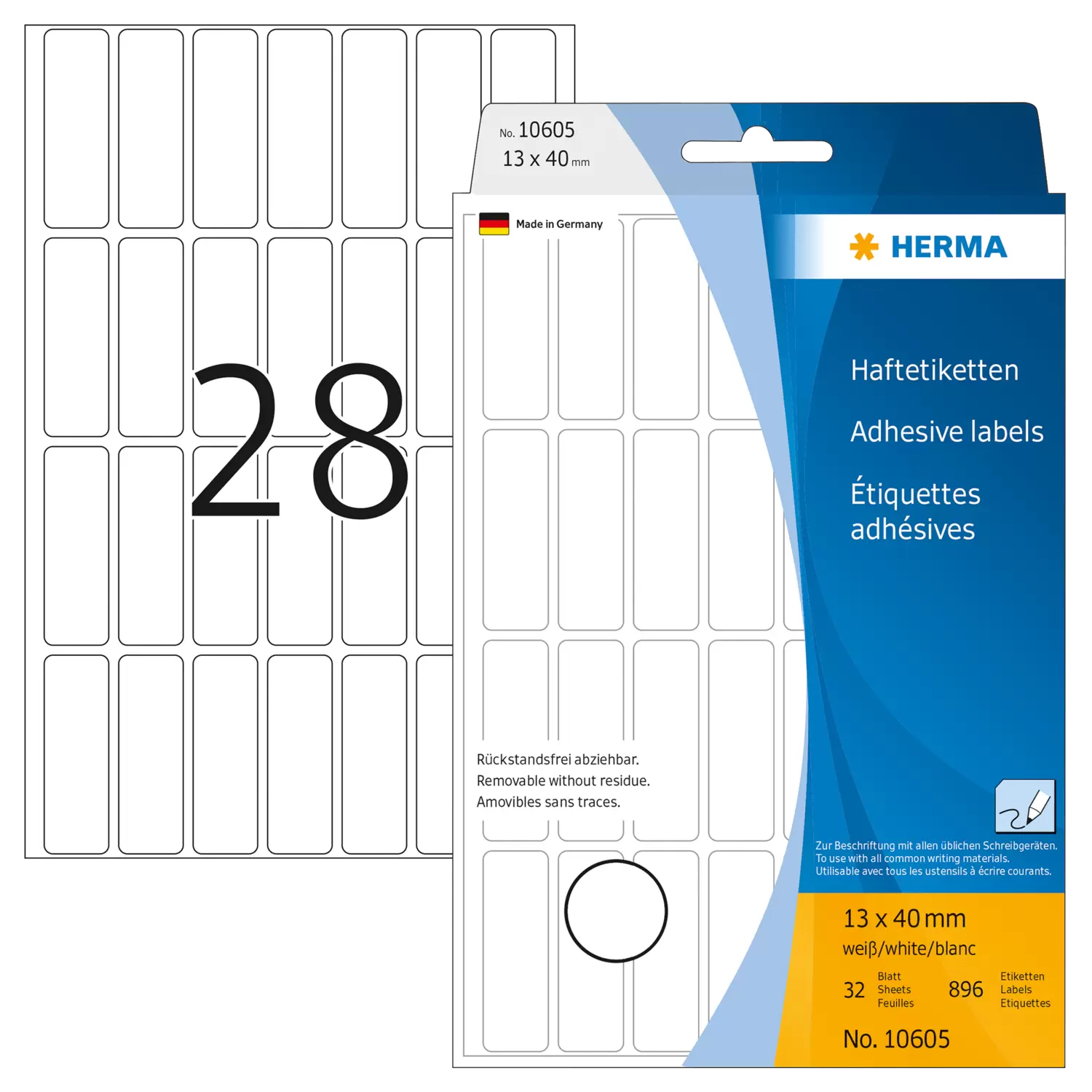 HERMA Movables - Selbstklebeetikett - weiß (Packung mit 896), Ansicht 2