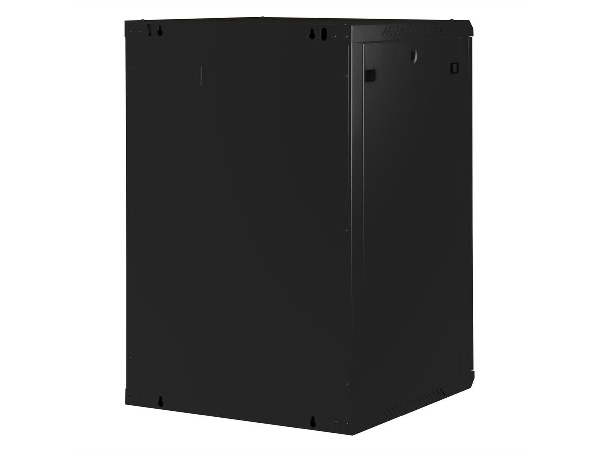 ROLINE Basic Plus - Gehäuse Netzwerkschrank - 600x600 BxT - geeignet für Wandmontage - Jet Black, RAL 9005 - 18U - 19, Ansicht 3
