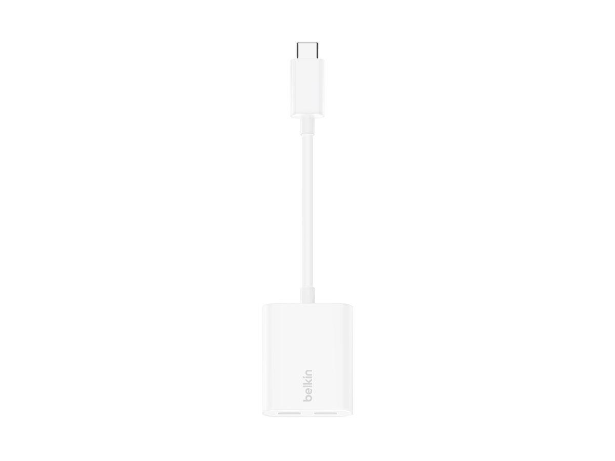 Belkin Connect Audio + Charge - USB-C auf USB-C Kopfhörer-/Ladeadapter - 24 pin USB-C männlich zu 24 pin USB-C weiblich - Weiß, Ansicht 3
