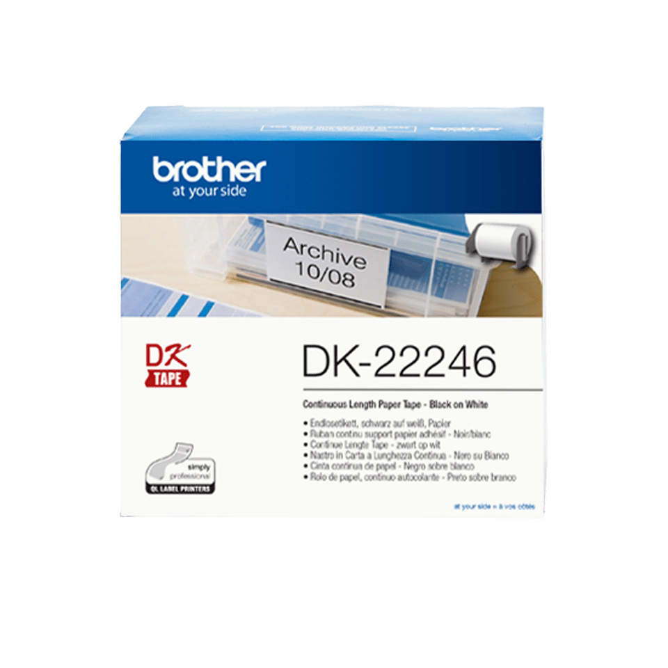 Brother DK-22246 - Papier - Schwarz auf Weiß - Rolle (10,3 cm x 30,48 m), Ansicht 4