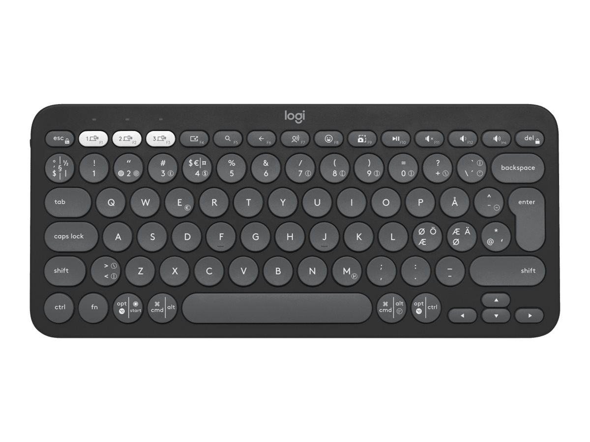 Logitech Pebble Keys 2 K380s - Tastatur - kabellos - Bluetooth LE - QWERTY - Nordisch (DänischFinnischNorwegischSchwedisch)