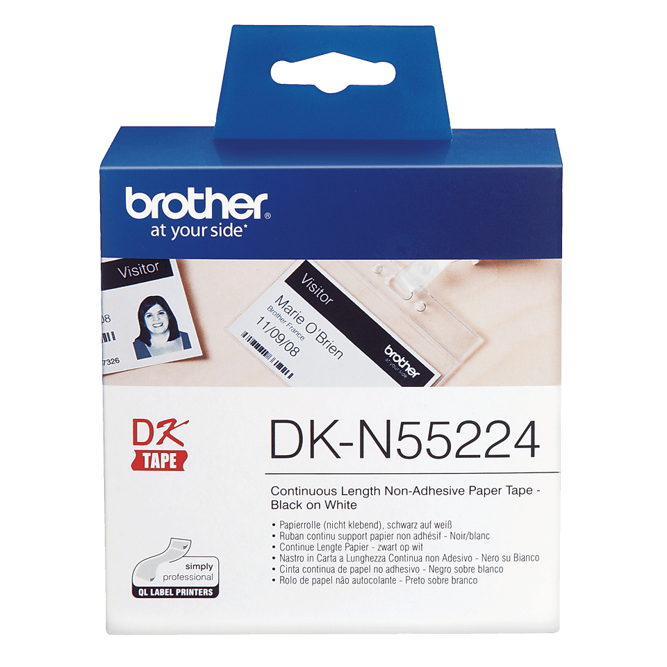 Brother DKN55224 - Papier - Schwarz auf Weiß - Rolle (5,4 cm x 30,5 m), Ansicht 4