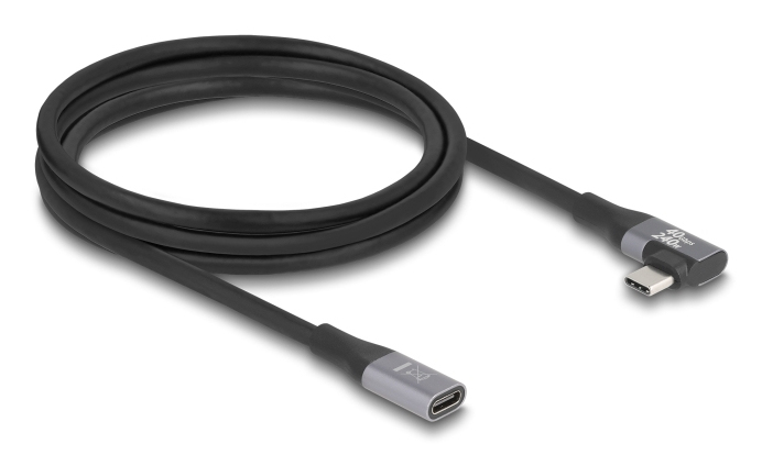Delock USB 20 Gbps Verlängerungskabel gewinkelt links rechts PD 3.1 Extended Power - Digital/Daten - Verlängerungskabel, Ansicht 3