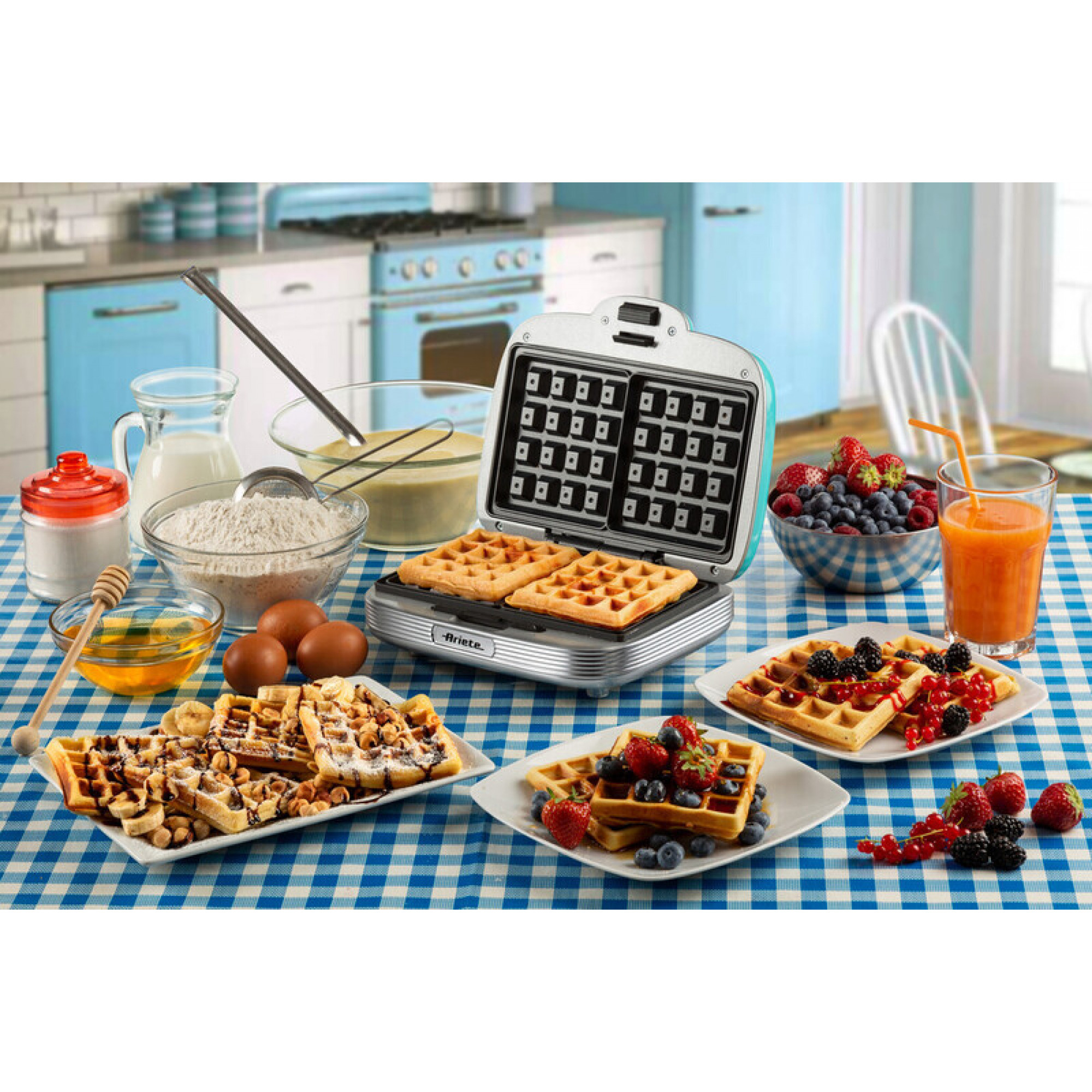 Ariete 1973/01 - 2 Waffel(n) - Rechteckig - Hellblau - 700 W - 210 mm - 250 mm, Ansicht 2